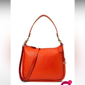 Coach Cary Shoulder Bag Burnt Orange Pebbled Leather